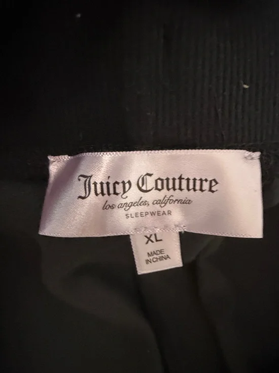 Juicy Couture Black OG Y2K Velour Rhinestone Juicy Lounge Pants Size XL - Picture 6 of 7